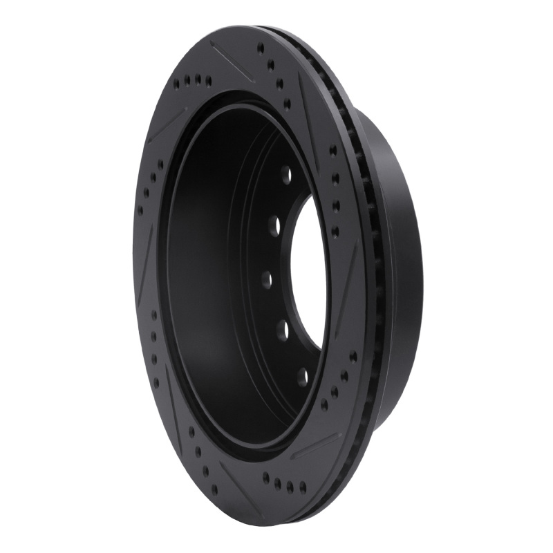 Lexus GX470 Brake Rotor (1) - Rear Left - R1 Concepts - Drilled & Slotted - Black - `01-`09